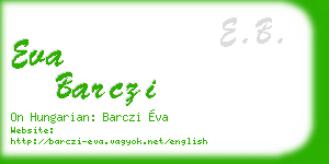 eva barczi business card