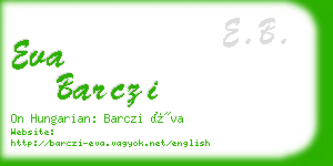 eva barczi business card